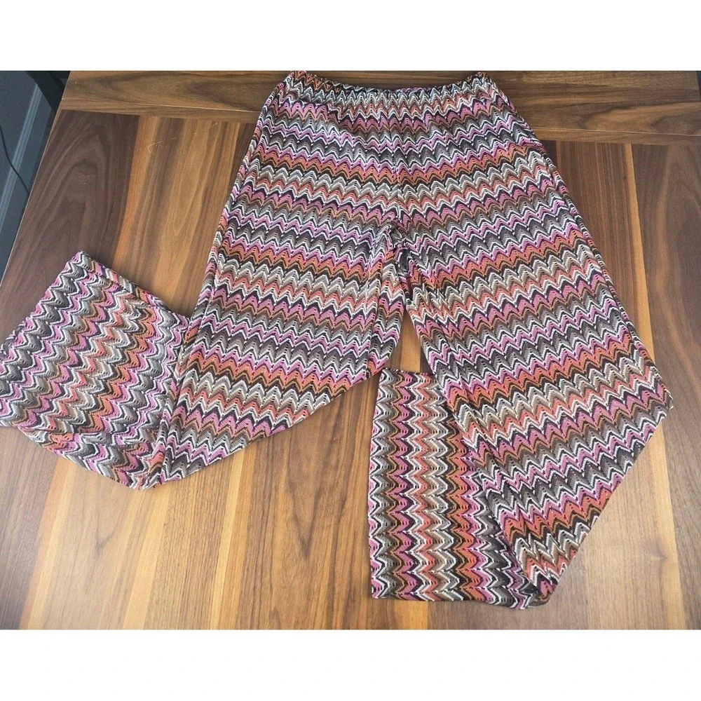 Women's LG Zig-Zag Beachy Crochet Swim Cover Up Pants Shade & Shore Multi (280)